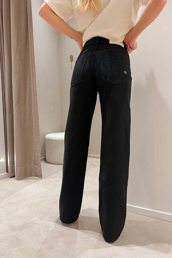 Vicolo - Black garment dyed palazzo jeans