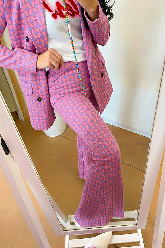 Vicolo - Lilac and pink flared pants in jersey