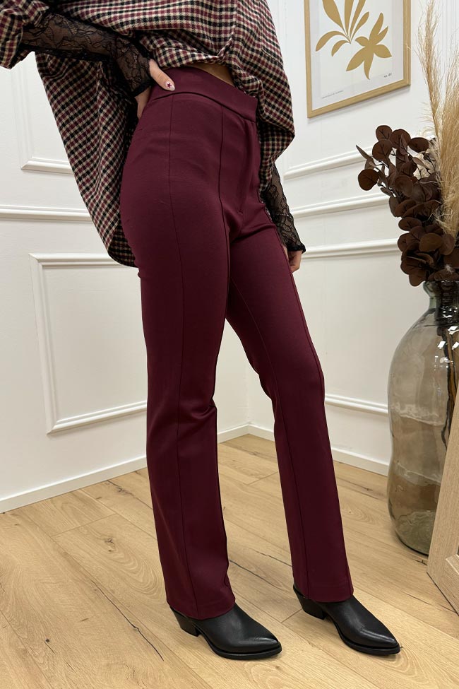 Haveone - Pantaloni bordeaux slim fit in jersey