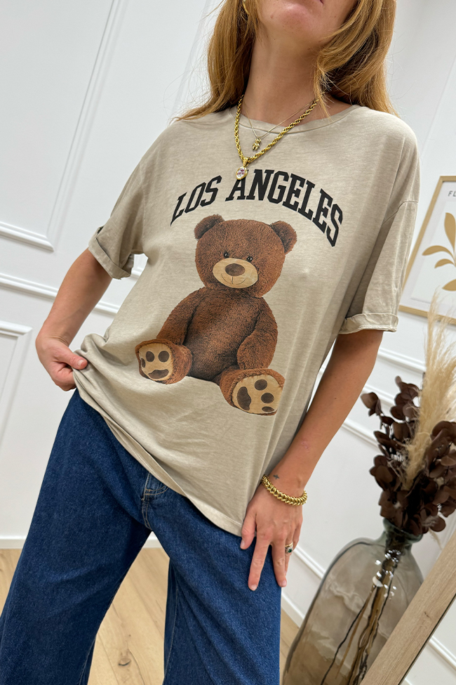 Tensione In - T shirt Teddy stone wash sabbia