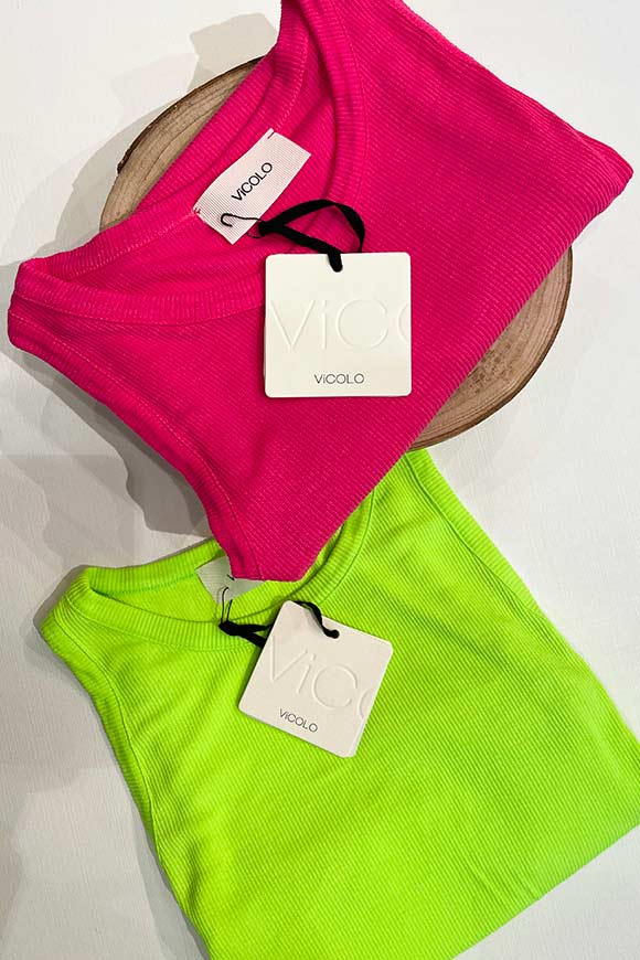 Vicolo - Neon green ribbed top