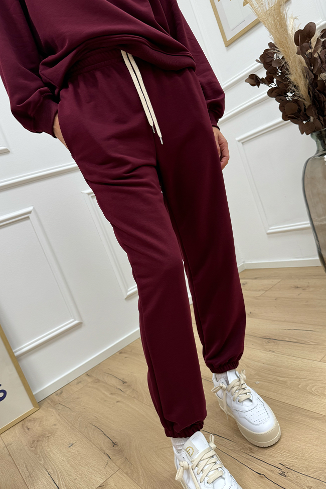 Vicolo - Pantaloni joggers vino elastico in vita