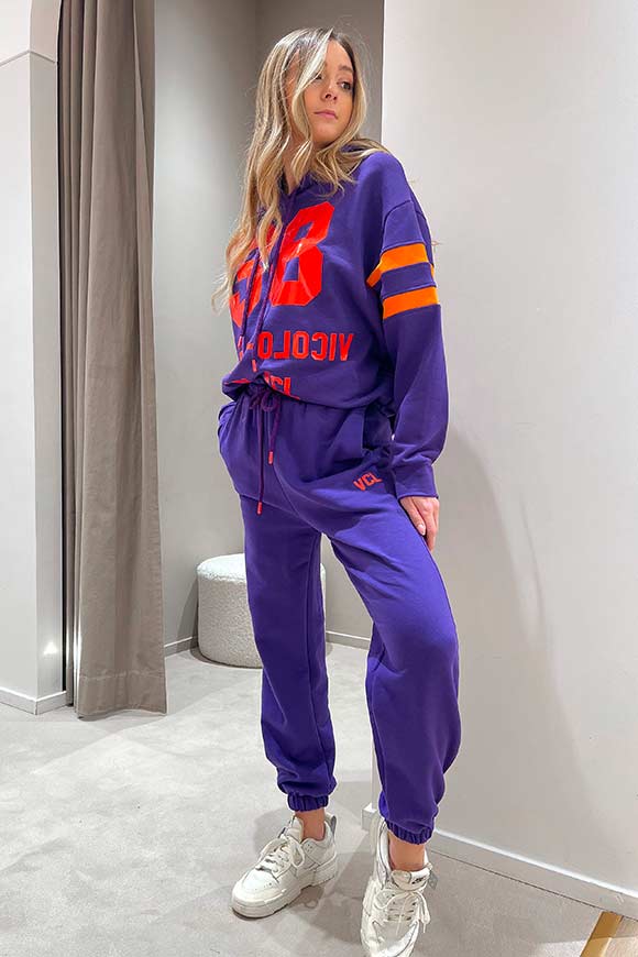 Vicolo - Purple joggers with orange VCL logo