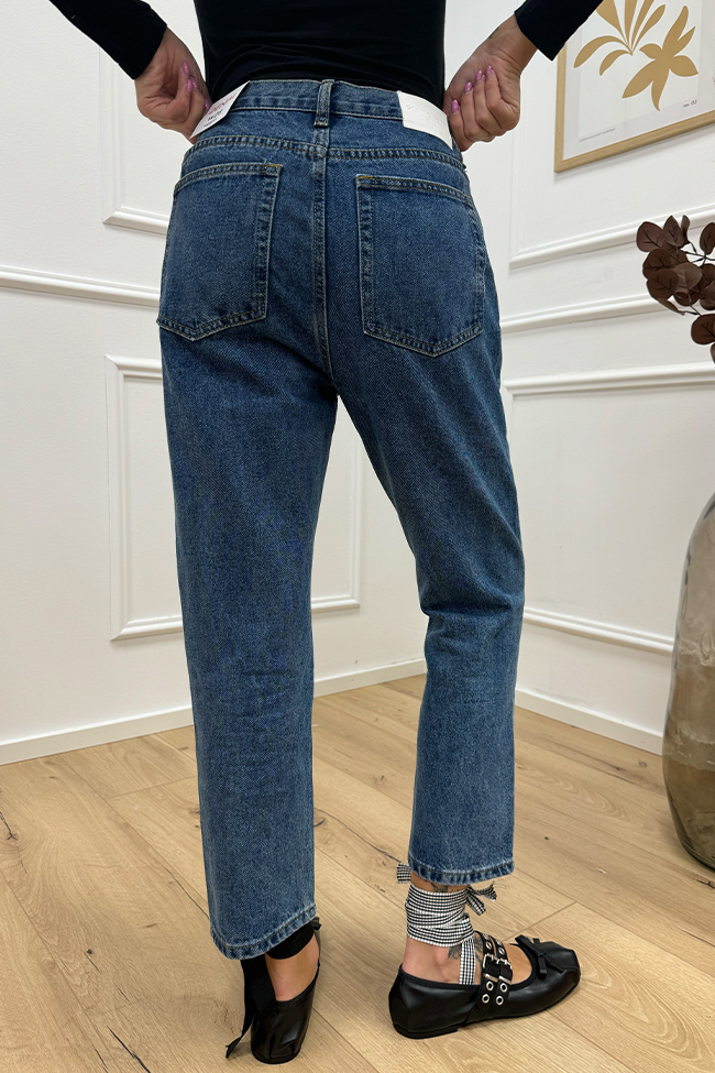 Glamorous - Jeans dritto lavaggio scuro cropped fit