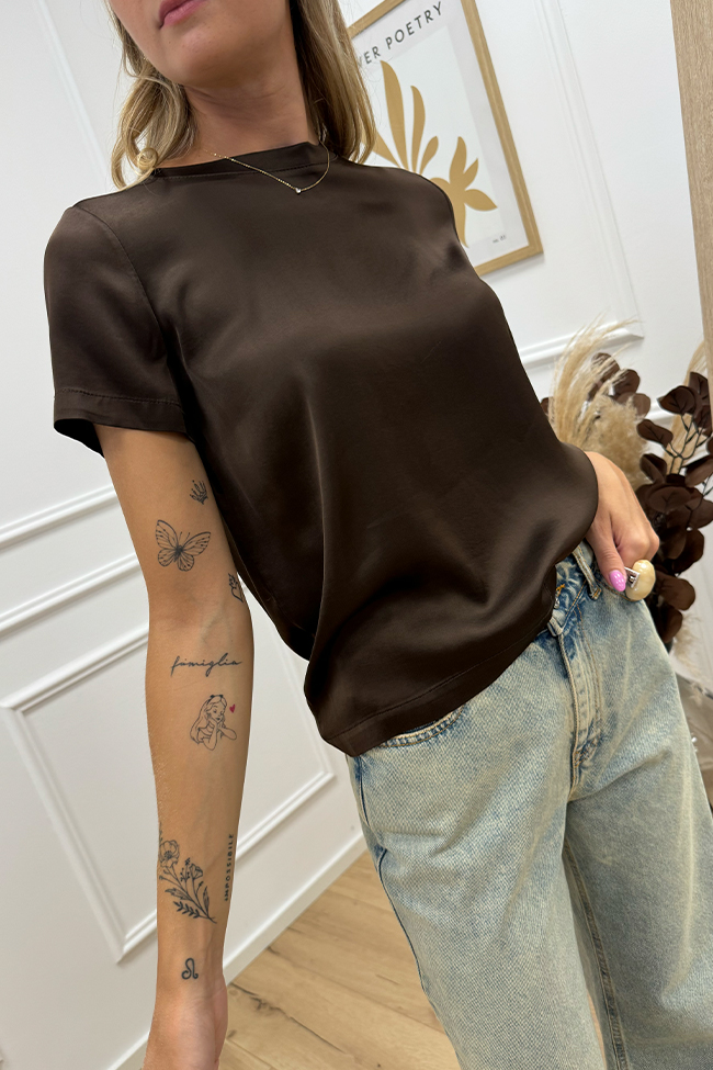 Haveone - Blusa moro in raso stretch