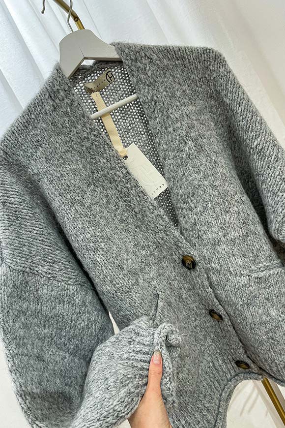 Haveone - Cardigan grigio a tre bottoni