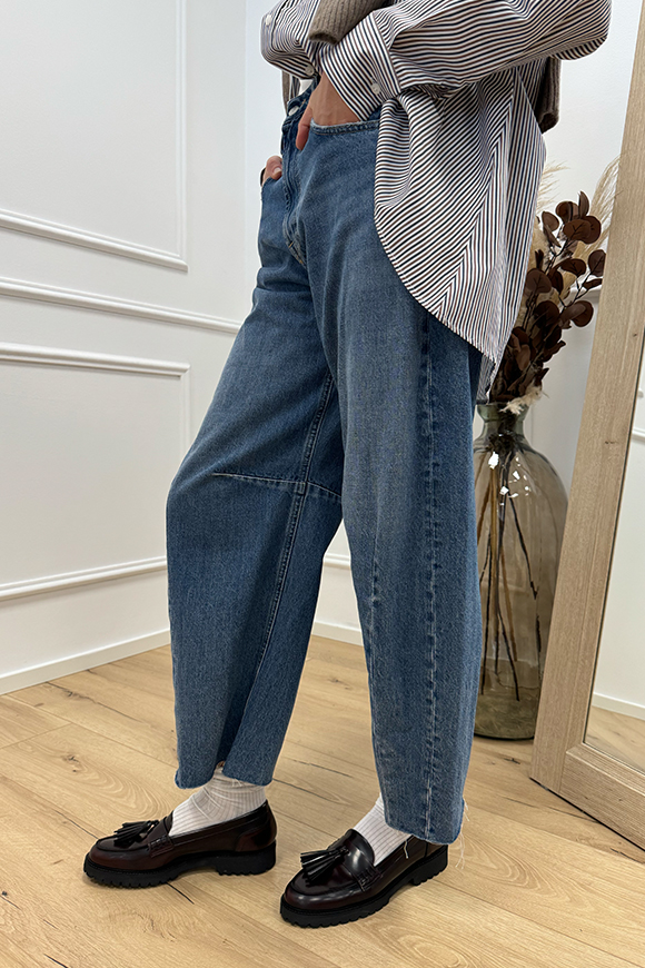 Haveone - Jeans Barbara balloon fit con pinces ginocchio