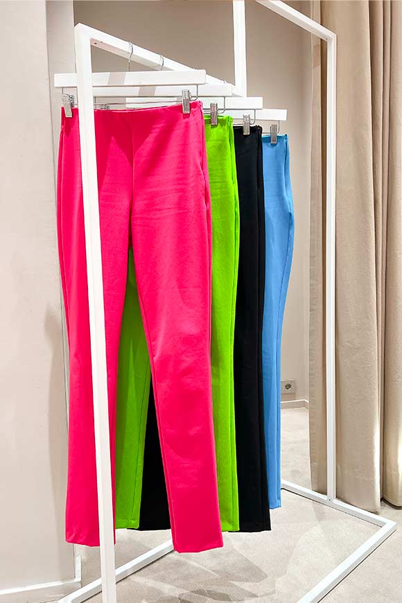 Vicolo - Fuchsia pants leggings in jersey with slit on the back