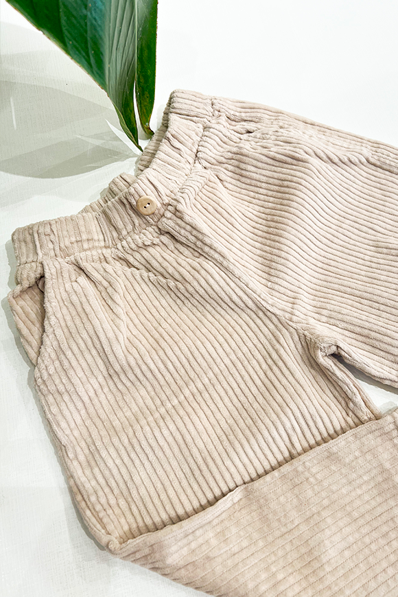 Play Up - Pantaloni beige in bombasina a palazzo