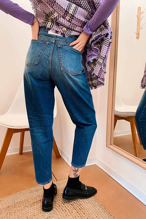 Vicolo - Jeans carrot River blu con cuciture verticali