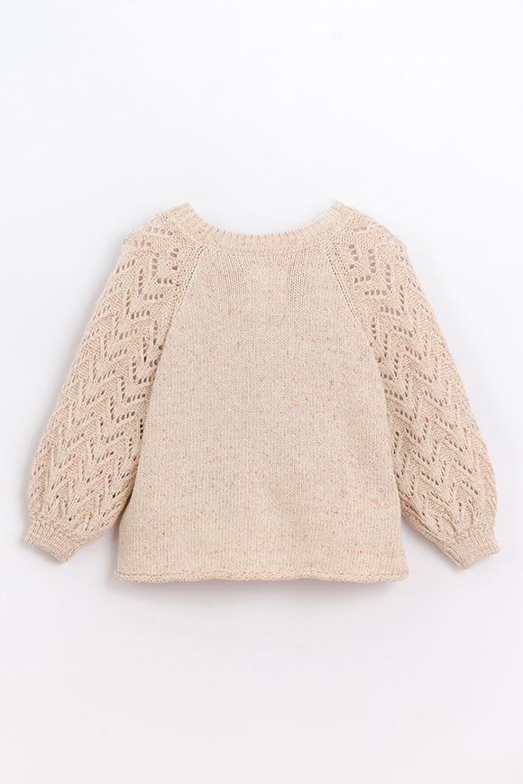 Play Up - Cardigan beige lavorato a maglia