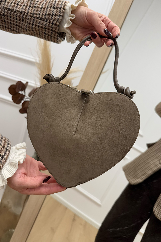 Calibro Shop - Borsa Heart taupe scamosciata