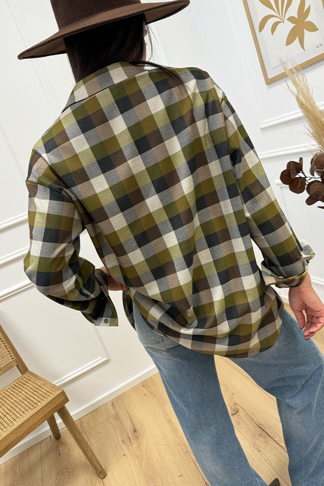 Haveone - Camicia oversize a quadretti olio