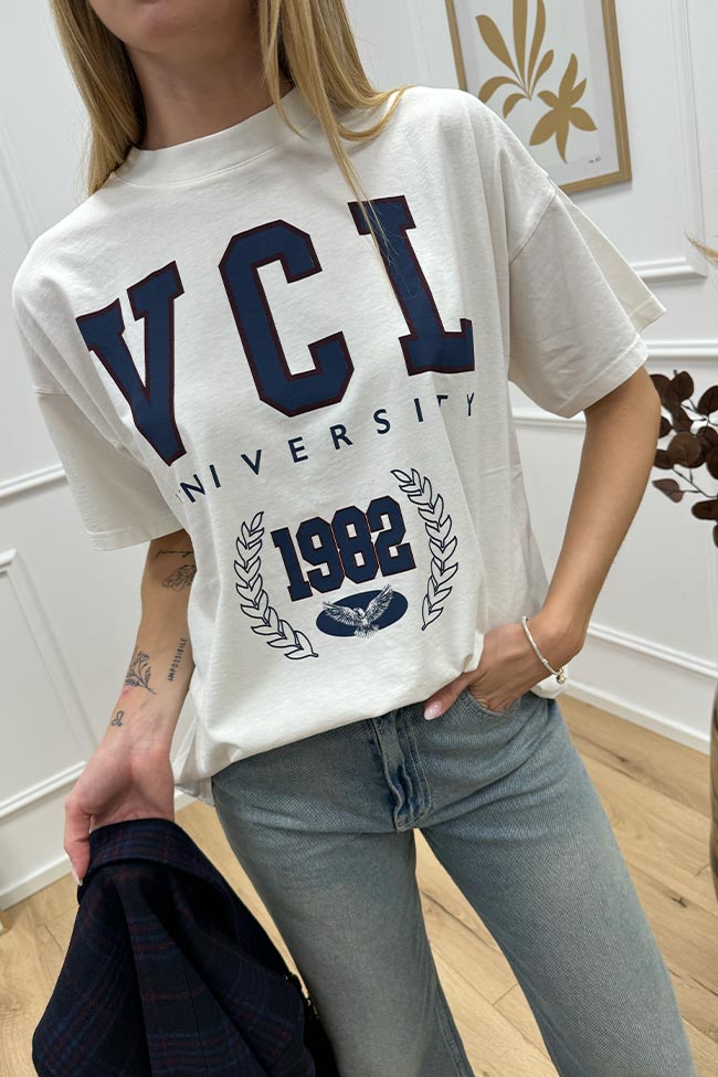 Vicolo - T shirt stampa Vcl University blu