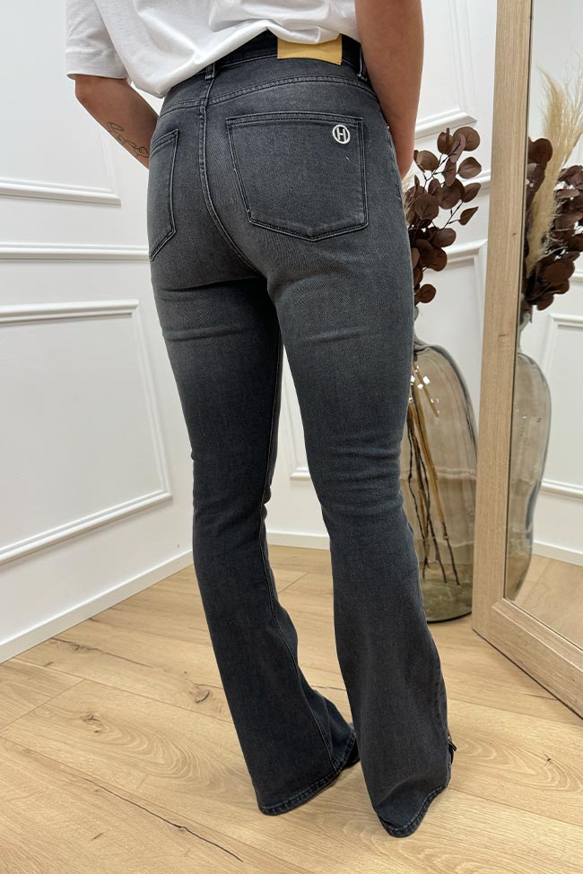 Haveone - Jeans flare fit stretch grigio