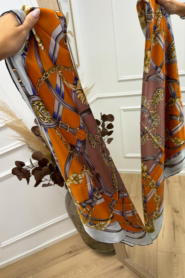 Vicolo - Foulard maxi in seta arancione