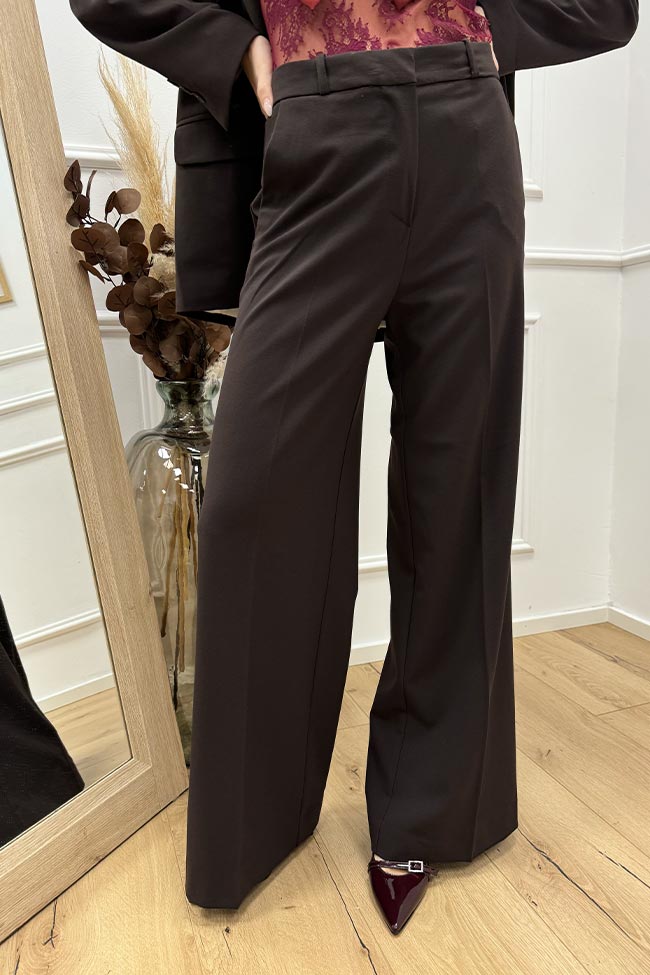 Haveone - Pantaloni basic moro a palazzo