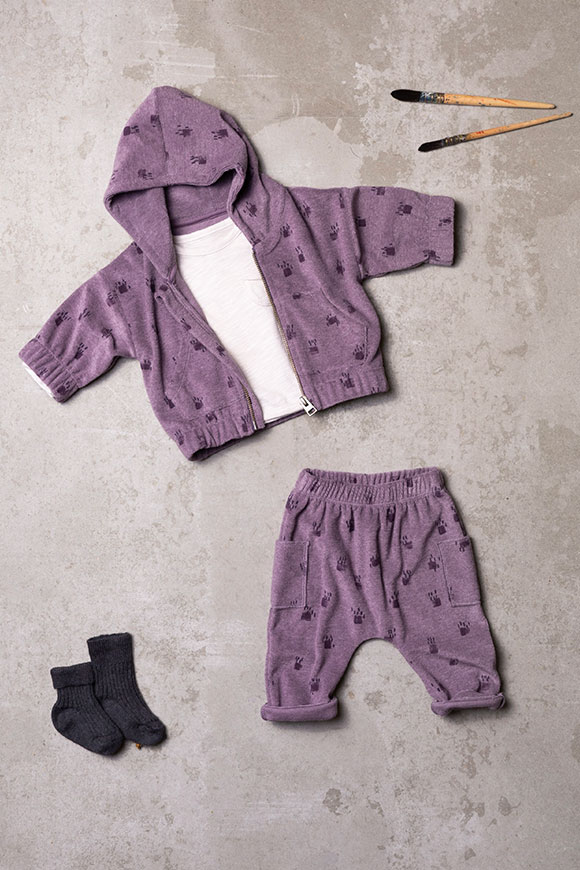 Play Up - Purple leggins in Lavender patterned organic cotton