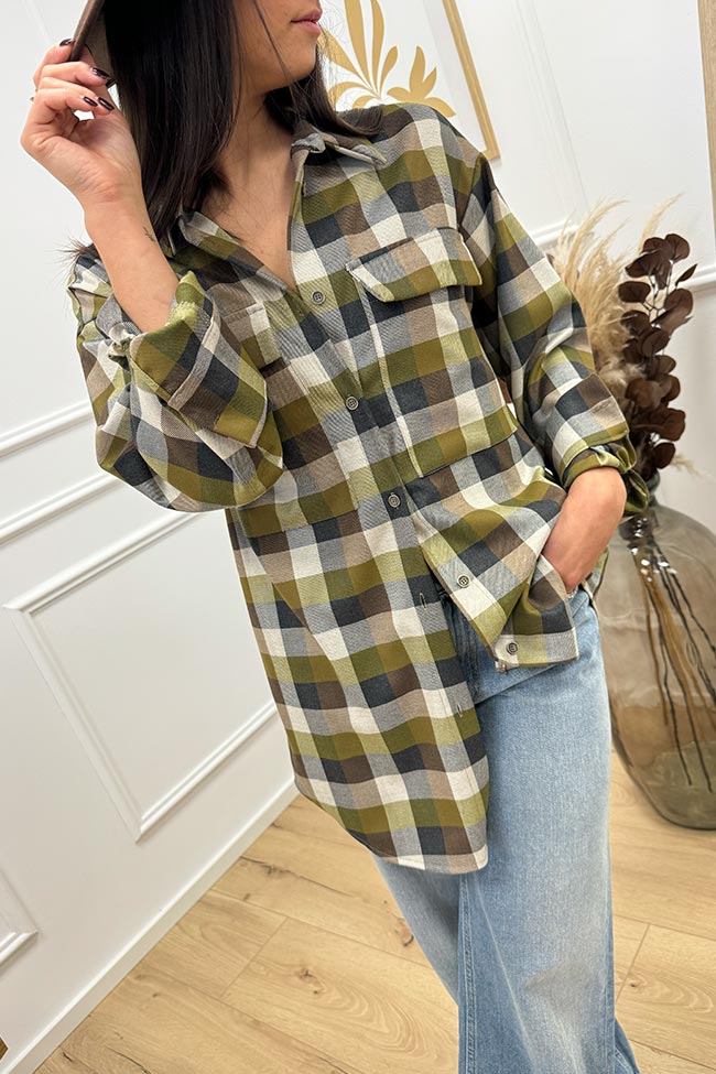 Haveone - Camicia oversize a quadretti olio