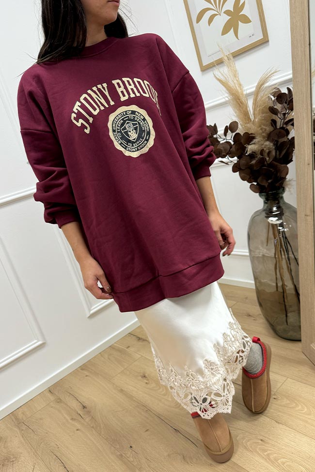 Haveone - Felpa Brook bordeaux oversize