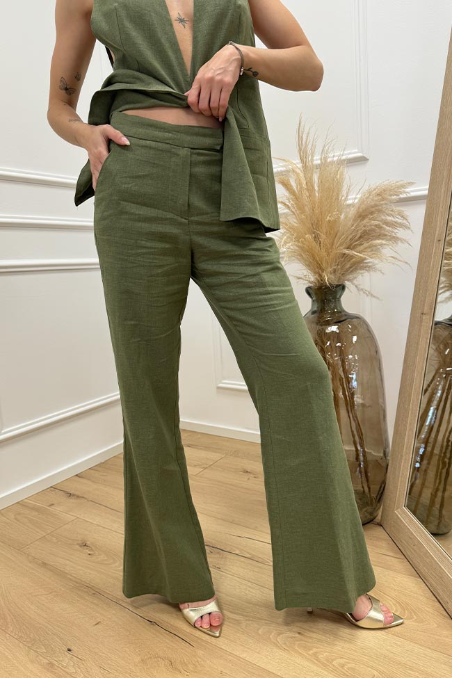 So Allure - Pantaloni militare in misto lino