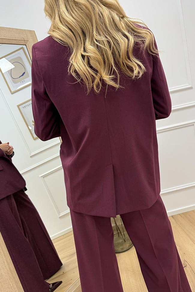 Haveone - Giacca oversize bordeaux monopetto