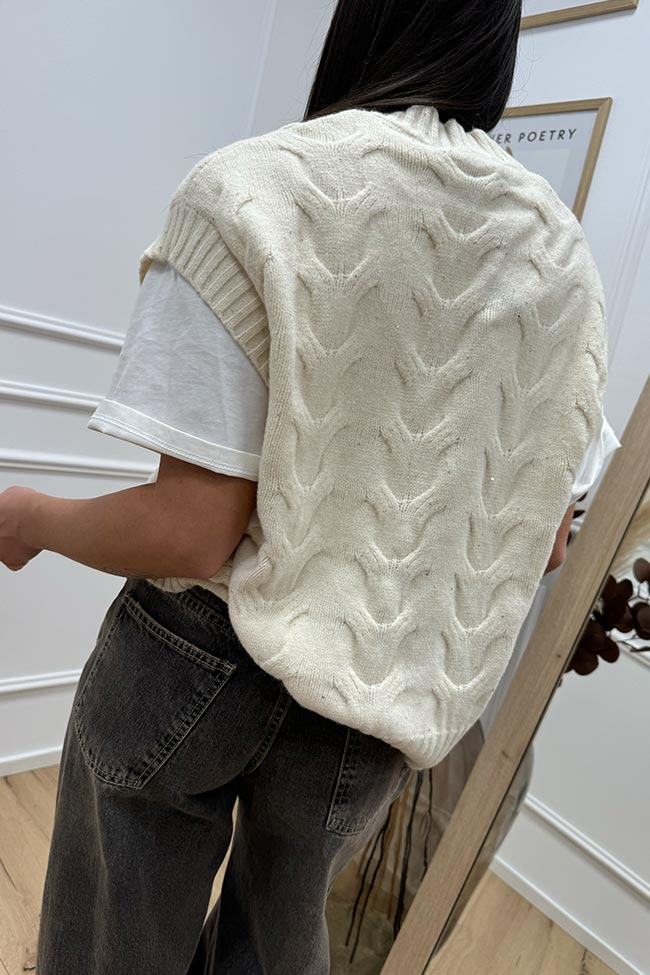 Haveone - Gilet burro con micropaillettes