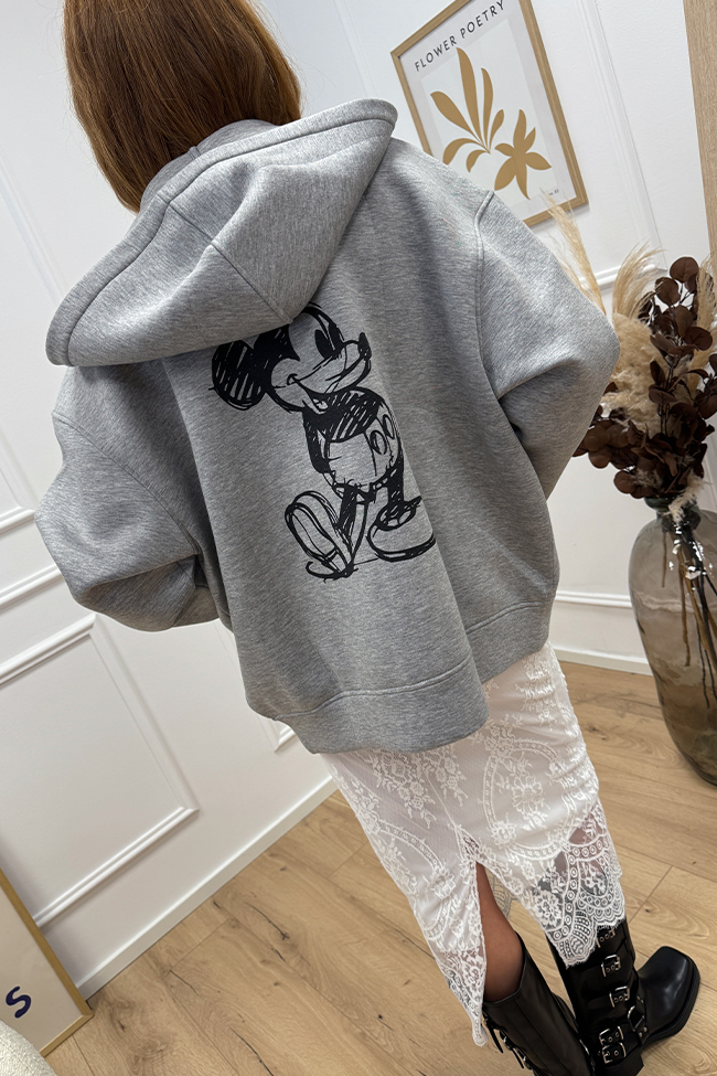 Aniye By - Felpa Mickey grigia con zip