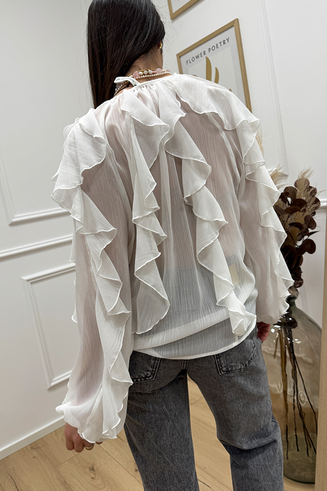 Tensione In - Camicia bianca con rouches