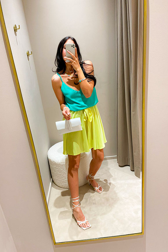 Vicolo - Pastel yellow satin full skirt