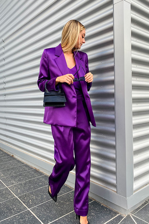 Vicolo - Purple satin palazzo pants