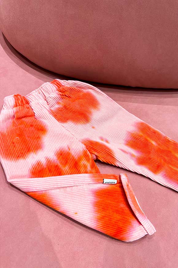 Piupiuchick - Pantaloni baby tie dye rosa e arancione