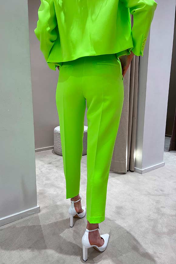 Vicolo - Neon green cigarette paper bag trousers with belt