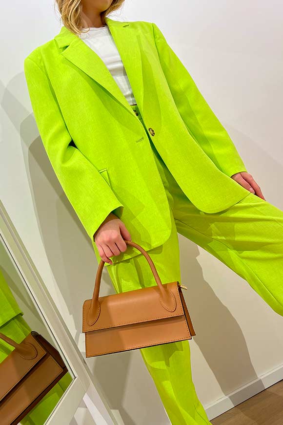 Vicolo - Oversized acid green slub jacket