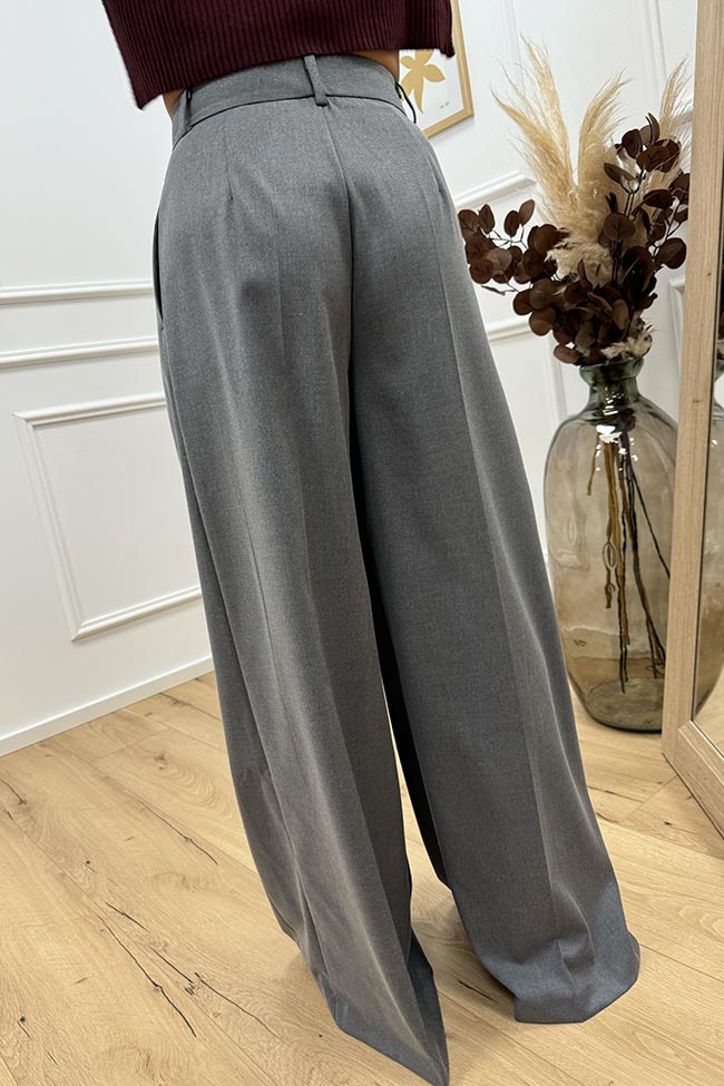 Vicolo - Pantaloni Ginevra grigi con doppia pinces