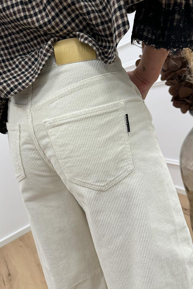 Haveone - Pantaloni Barbara burro millerighe balloon fit