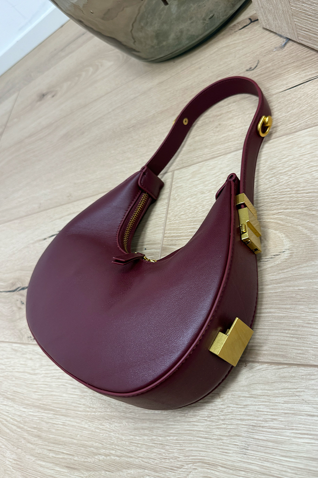 Calibro Shop - Borsa Moon bordeaux in pelle