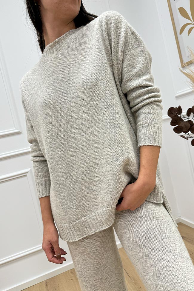 Haveone - Maglia casha con spacchi misto lana e cashmere