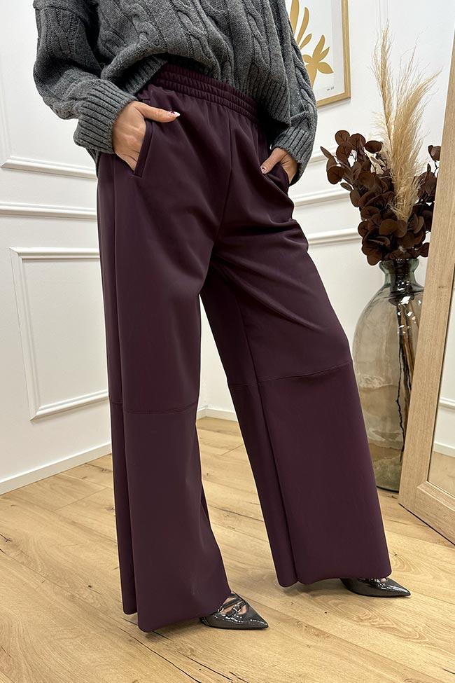 Haveone - Pantaloni bordeaux in ecopelle opaca