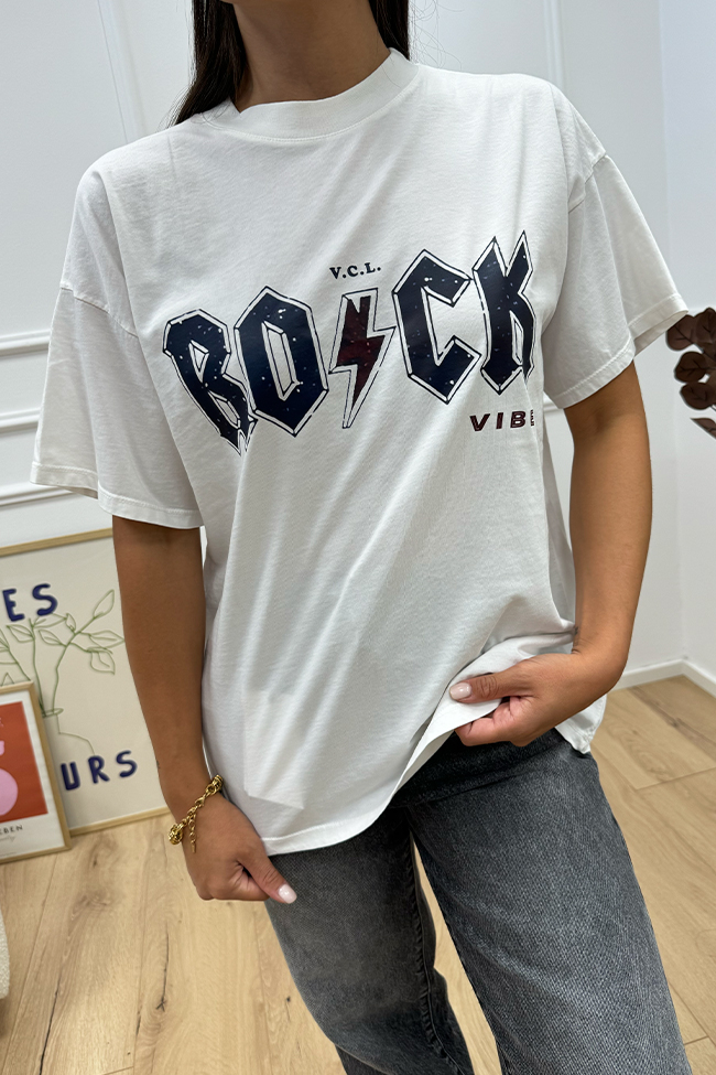 Vicolo - T shirt bianca Rock Vibes