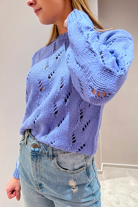 Vicolo - Wisteria openwork crew neck sweater