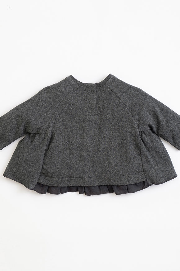 Play Up - Gray mélange sweater with frills on the Frame Melange bottom