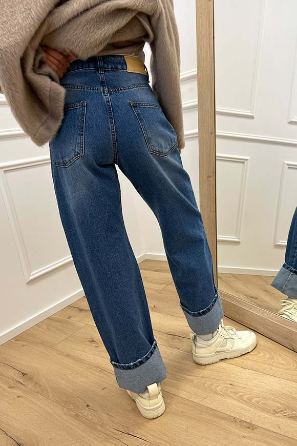 Haveone - Jeans Louis gamba larga con risvolto