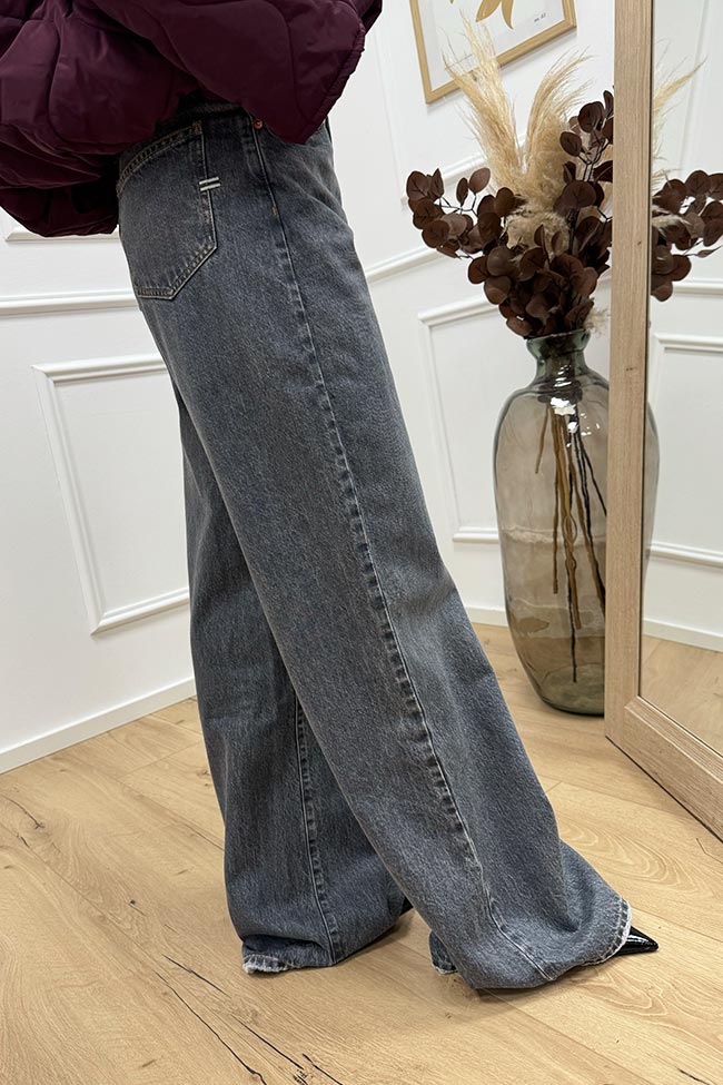 Vicolo - Jeans Abby grigio a palazzo