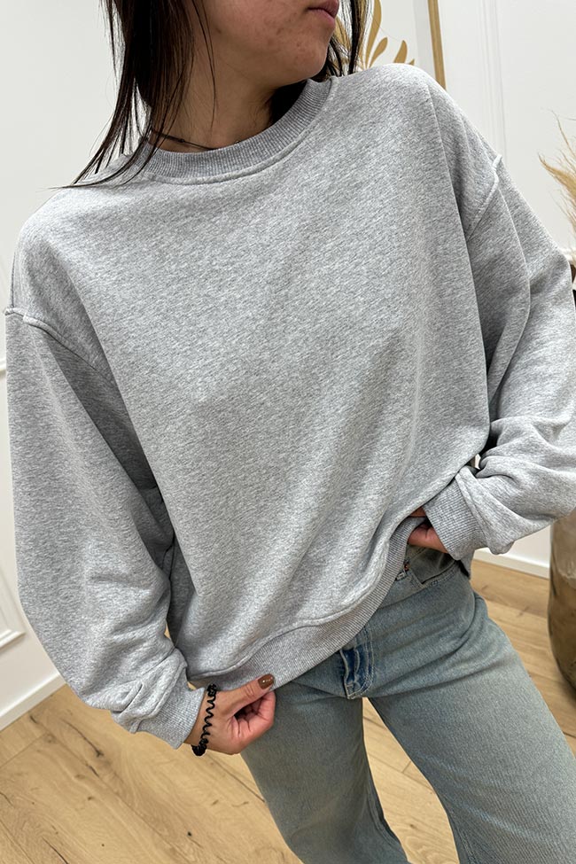 Vicolo - Felpa basic grigia fit oversize