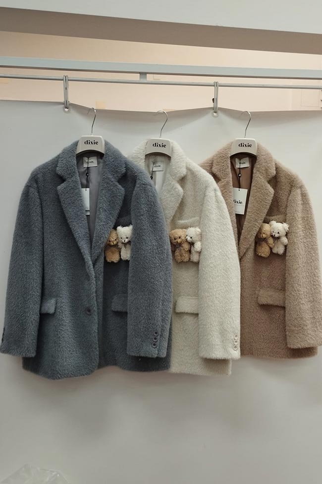 Dixie - PRE ORDINE - Giacca over grigia spille teddy