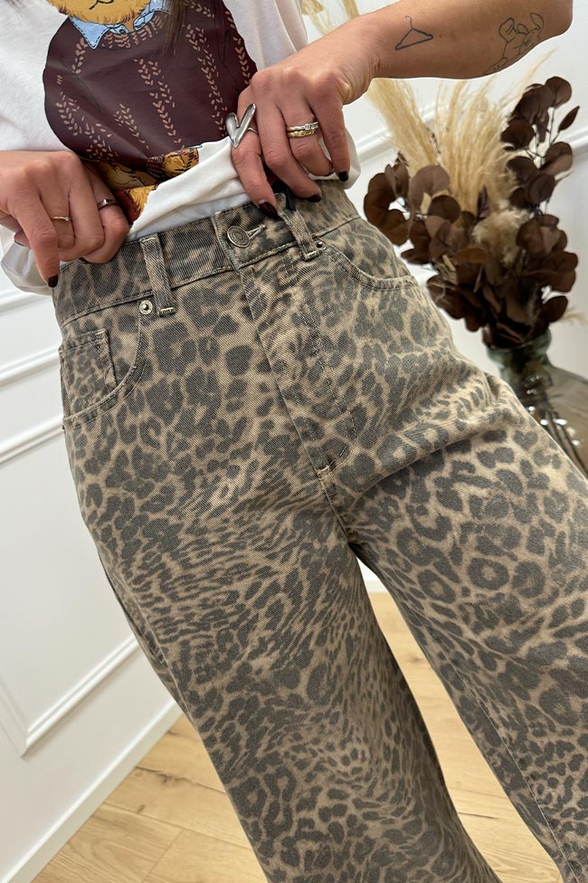 Vicolo - Jeans Megan leopardato a palazzo