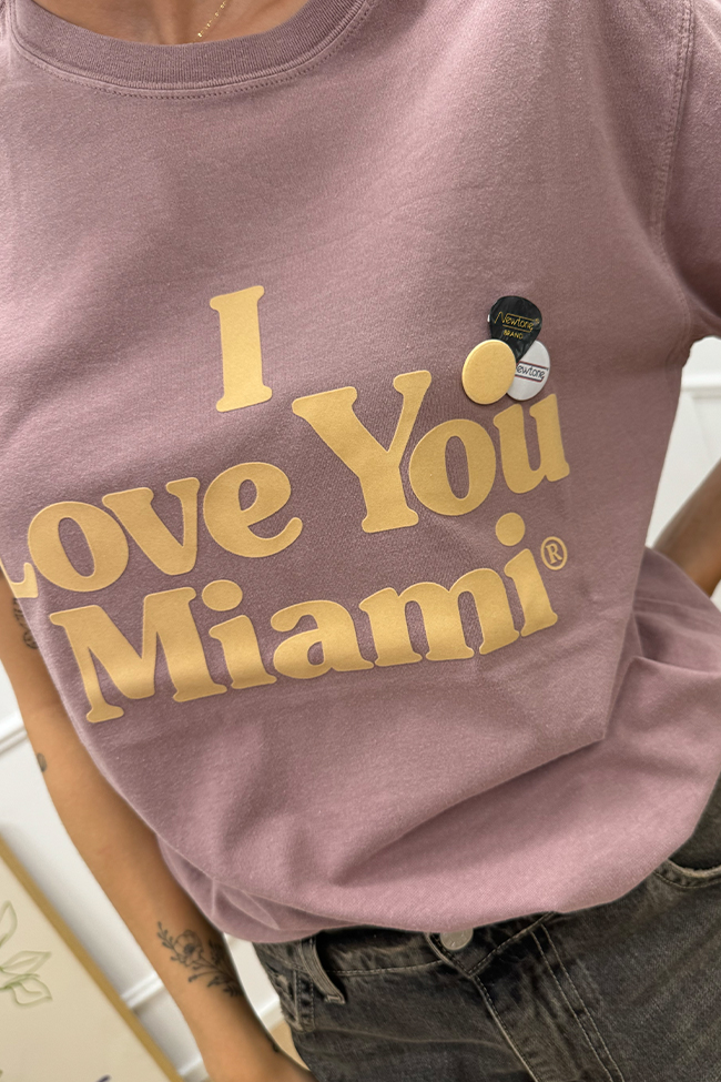 Newtone - T shirt trucker rosa "I love you Miami"