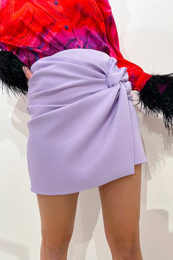 Vicolo - Lilac satin skirt with drapery