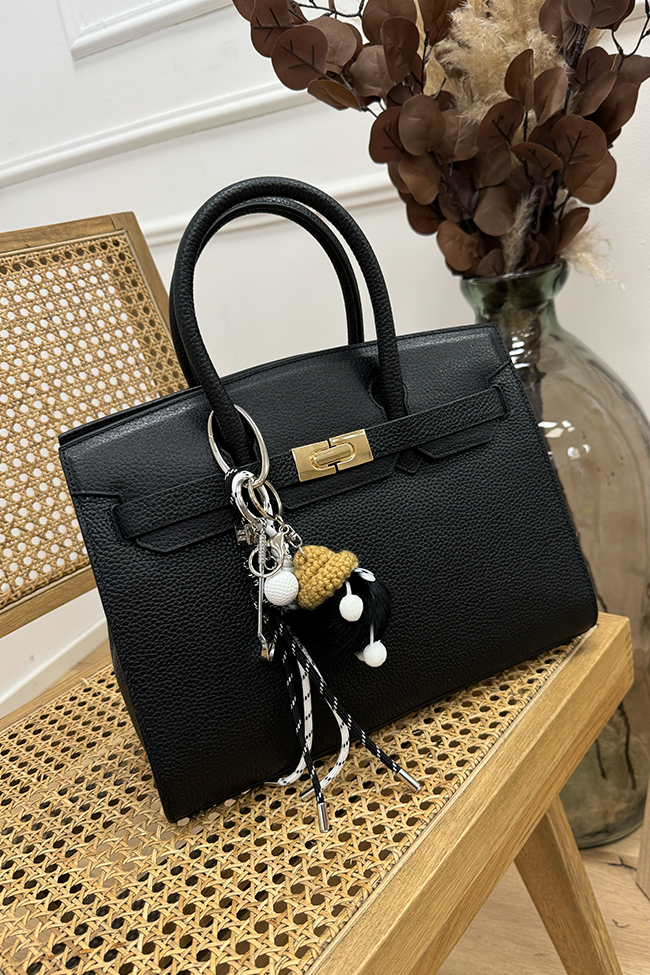 Calibro Shop - Borsa Birkin nera pelle martellata